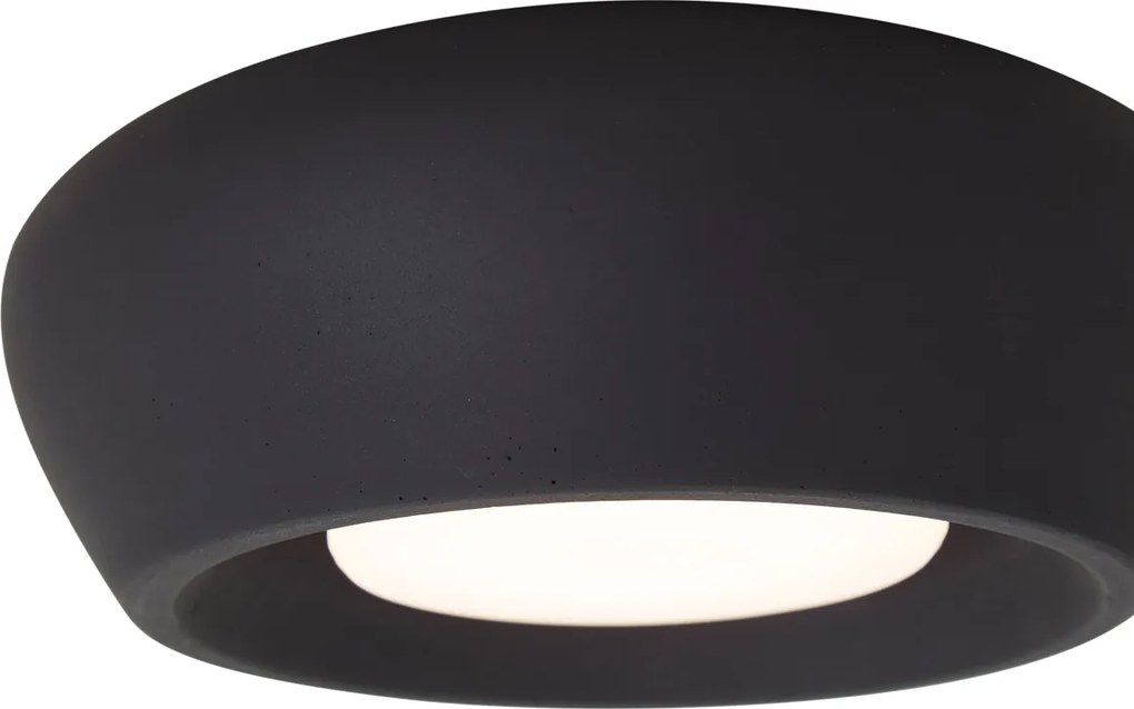 Moderne plafondlamp zwart rond - Concerto
