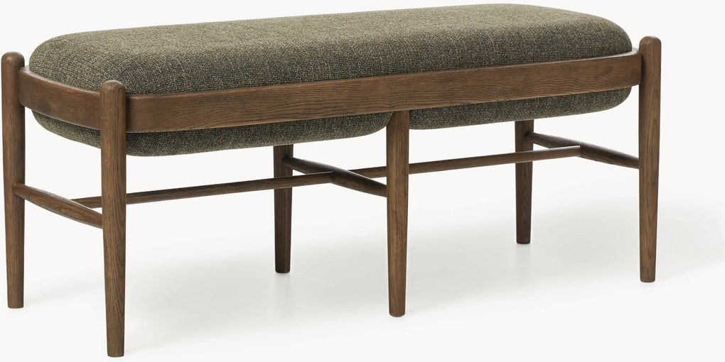 Gestoffeerde eikenhouten bank Imara