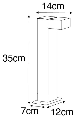 Industriële staande buitenlamp zwart 35 cm IP44 - Baleno GU10 IP44 Buitenverlichting