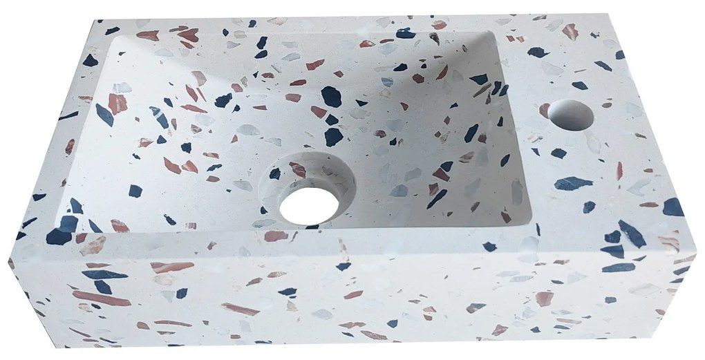 Fontana Terrazzo toiletmeubel met ribbelfront 40cm zwart mat