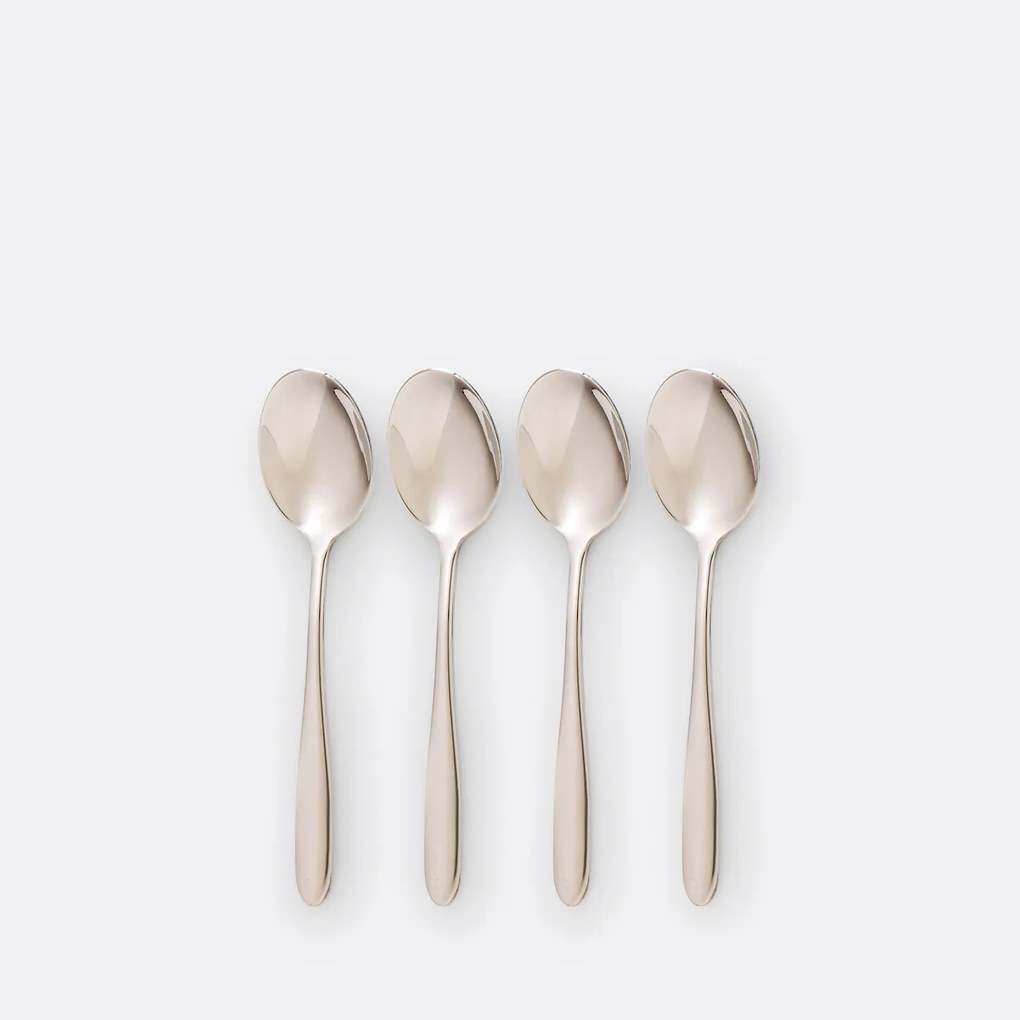 Set van 4 koffielepels in inox, Ebano