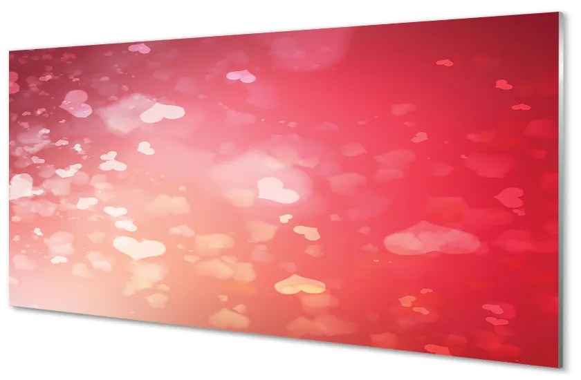 Schilderij op glas Rode harten achtergrond 100x50 cm