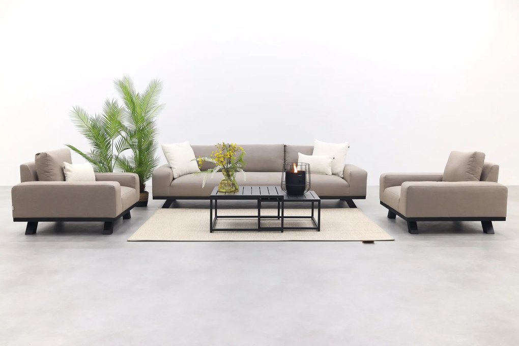 Barcelona/Royalty Sunbrella stoel-bank loungeset - Taupe - 5-delig