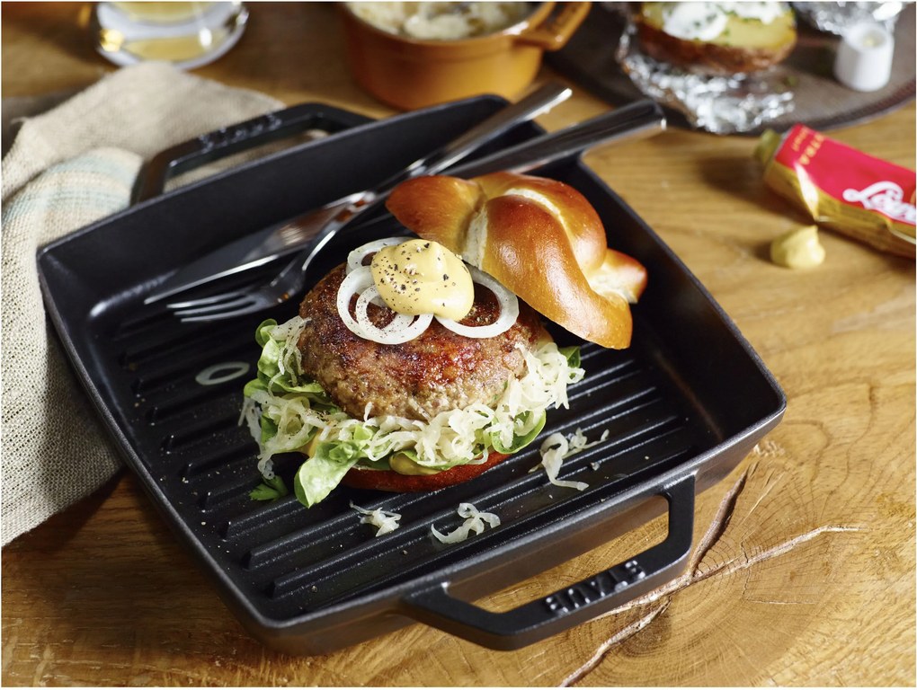 Staub Grill Pans Grillpan 23 cm, Zwart - Grill Pans - Staub