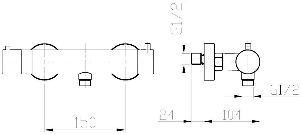 Mueller Rio RVS douchekraan thermostaat 15cm hoh