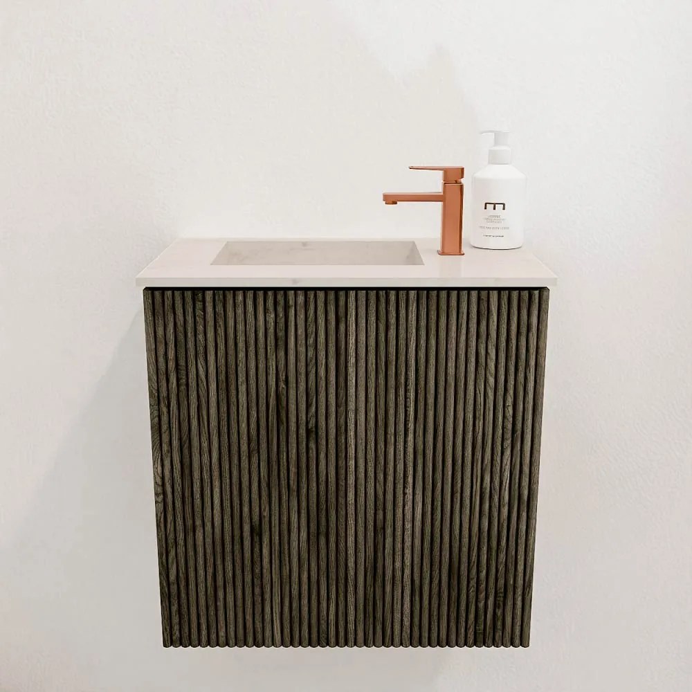 Mondiaz Joya DLux 40cm toiletmeubel shadow met wastafel faye links 1 kraangat meli
