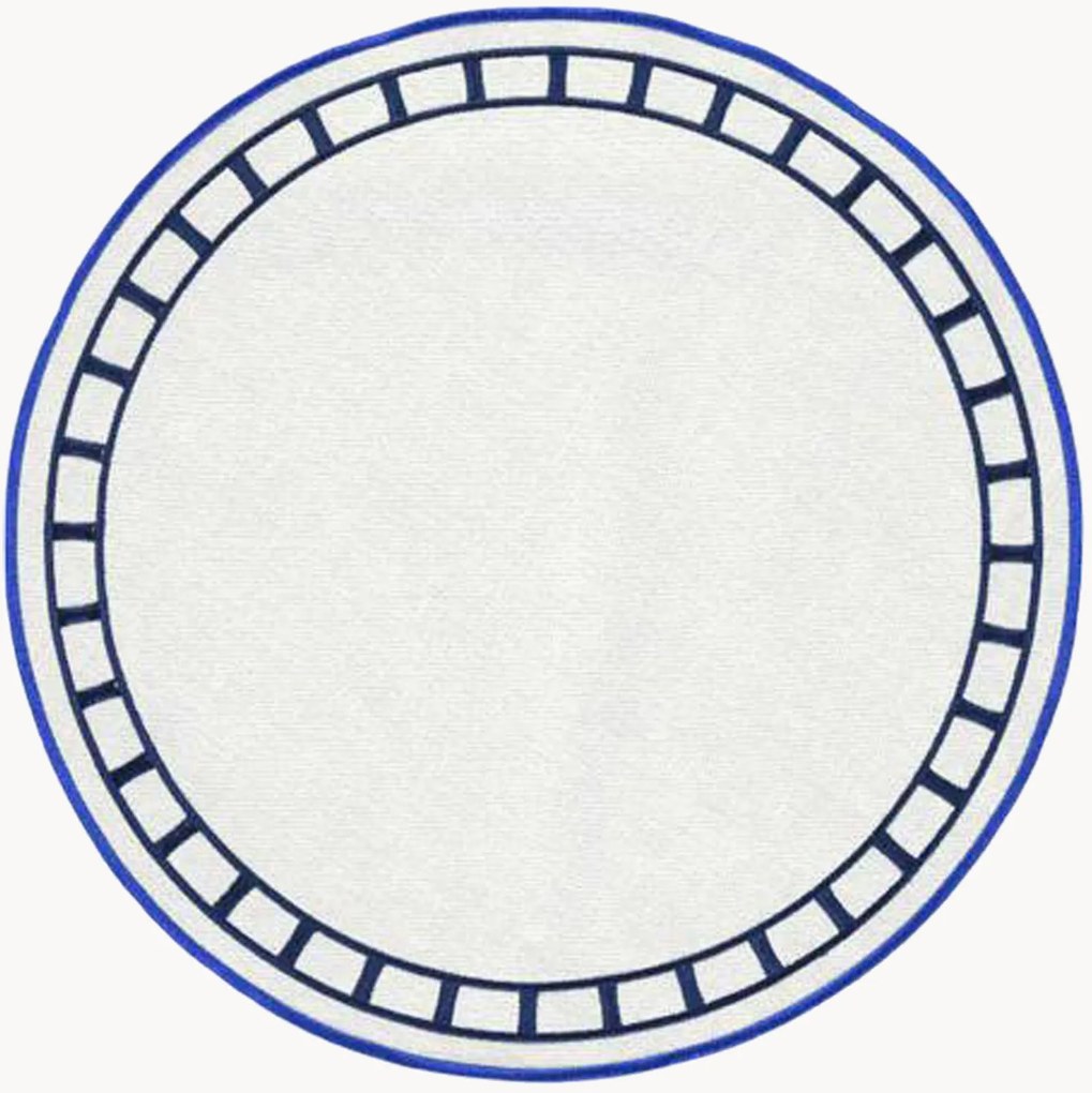 Ronde placemat Marim met randborduurwerk