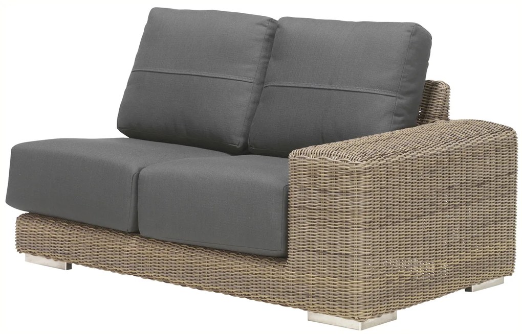 4 Seasons Outdoor Kingston hoekbank pure met chaise longue rechts  Loungeset    antraciet weerbestendig