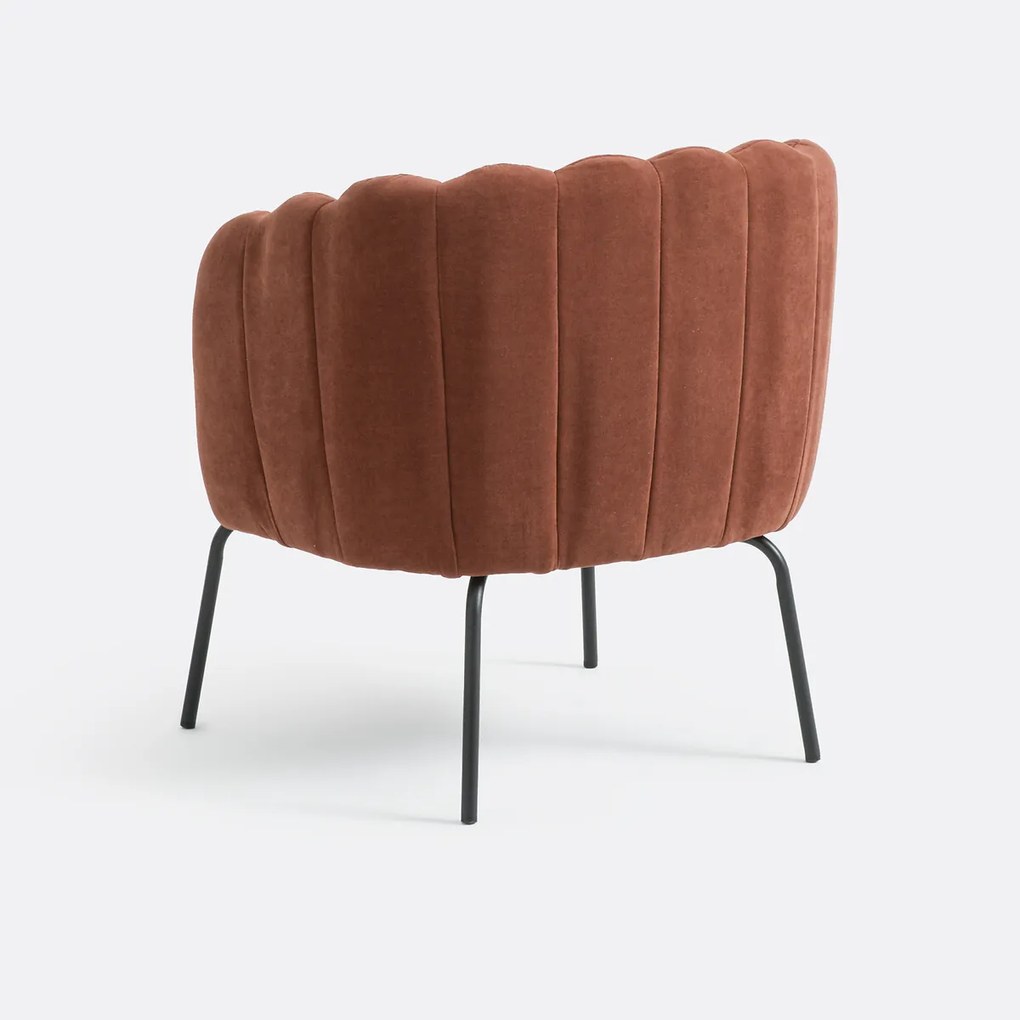 Lage fluwelen fauteuil Douna