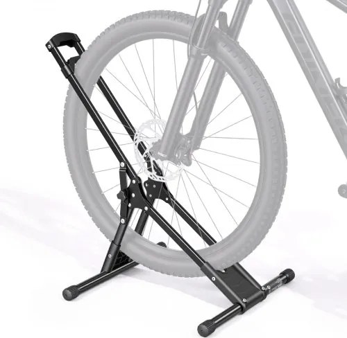 VEVOR Opvouwbare, vrijstaande fietsenstandaard voor MTB- en racefietsen, carbonstalen frames, banden met een diameter van Ø508-737 mm / 20-29 inch, breedte tot 75 mm / 2,9 inch, vloerstandaard voor opslag in huis of garage.