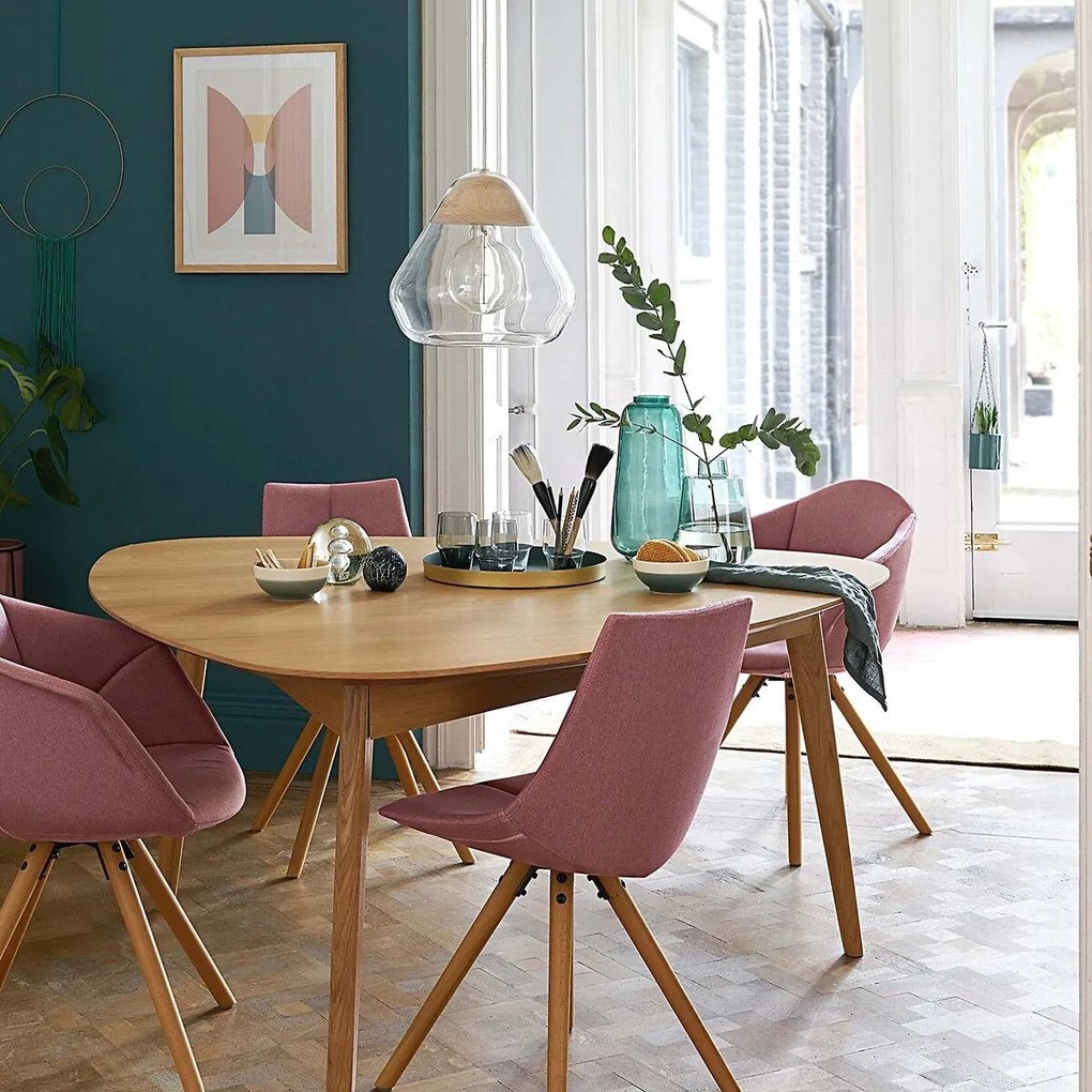 Hanglamp in glas en essenhoutØ30 cm, Nasoa