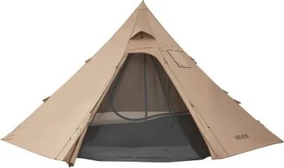 VEVOR Kampeertent voor 4 personen, Tipi-tent met kachelaansluiting en binnentent, draagbare winterkampeertenten met sneeuwvanger, waterdichte 4-seizoenen tenten voor vissen en backpacken