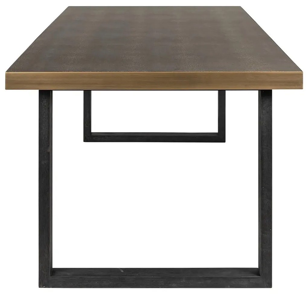 Richmond Interiors Bloomville Eettafel Met Leer En Messing 200 Cm - 200 X 100cm.