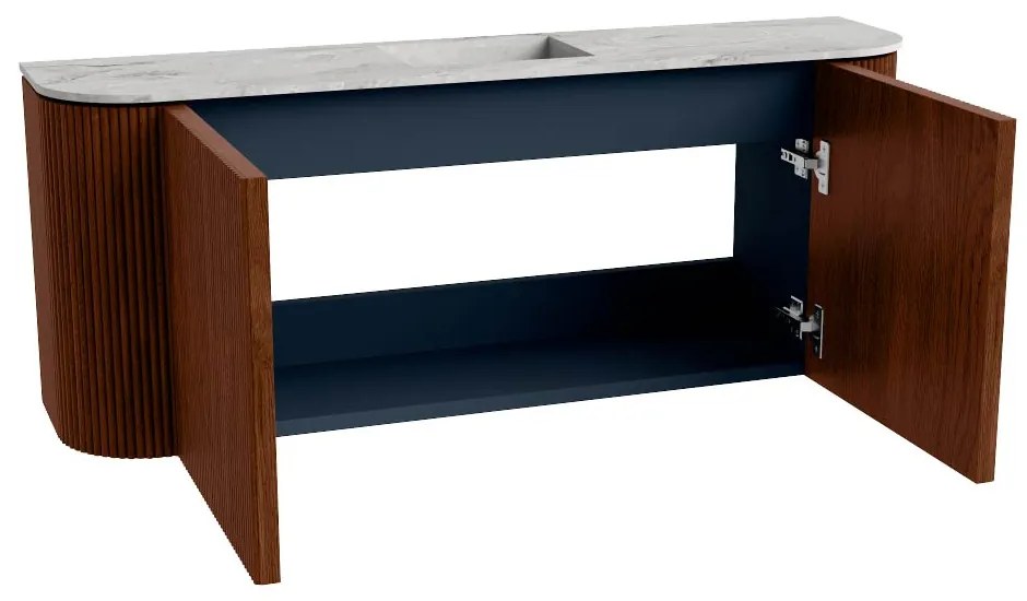 Mondiaz Joya DLux 105cm toiletmeubel ronding links/rechts ruby met wastafel faye midden 1 kraangat glace