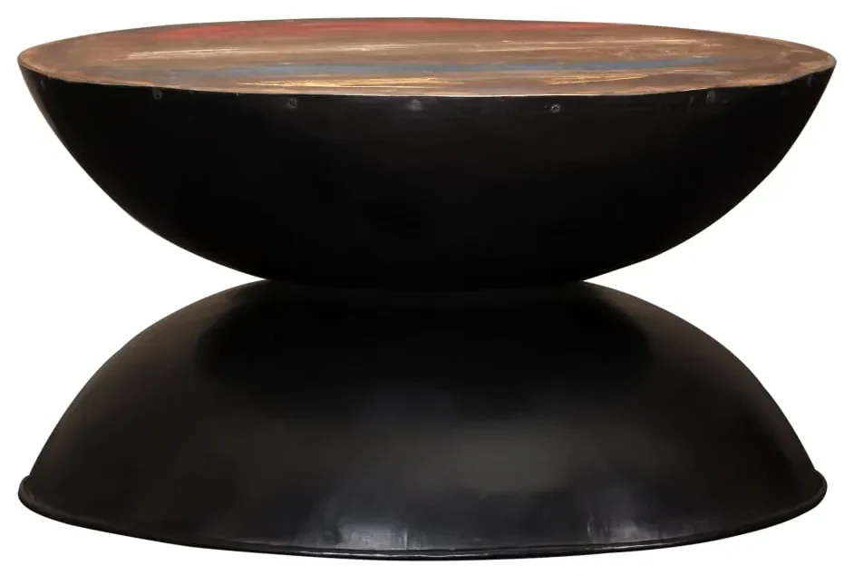 vidaXL Salontafel 60x60x33 cm massief gerecycled hout zwart