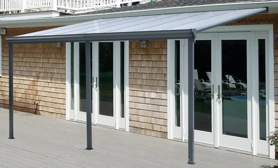 Aluminium terrasoverkapping San Diego 3 x 4,3 CoverTech antraciet