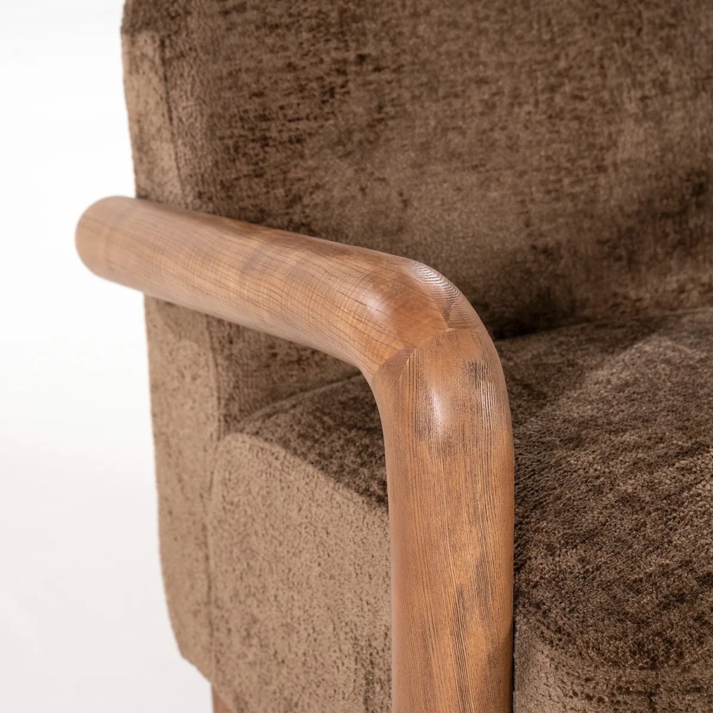 By-Boo Retrova Fauteuil Met Hout Bruin