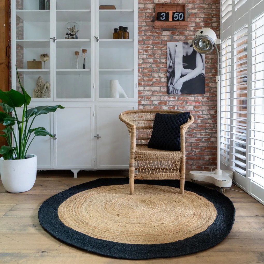 Vloerkleed Nico jute rond | Casa Caron