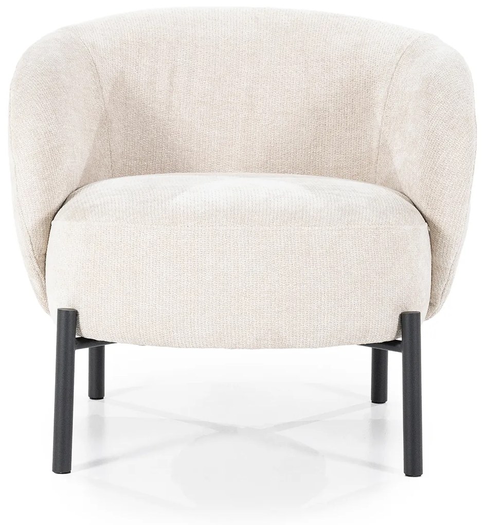 By-Boo Oasis Beige Fauteuil Met Ronde Rugleuning