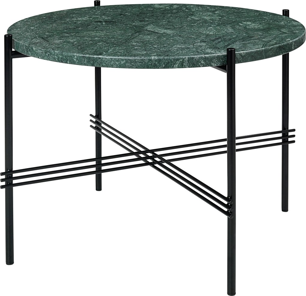 Gubi TS Table bijzettafel zwart onderstel groen marmer 55