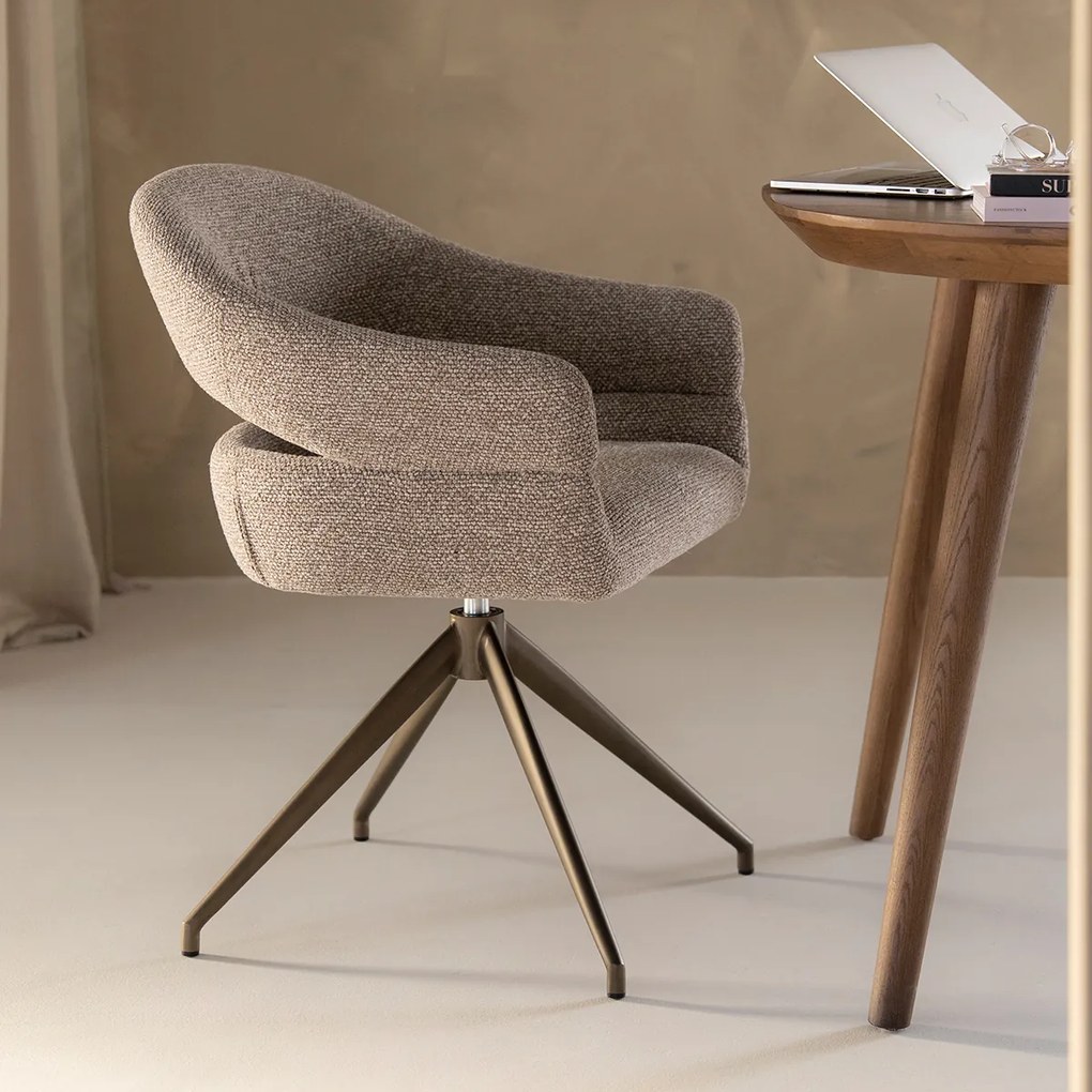 Eetstoel Brons Frame Taupe