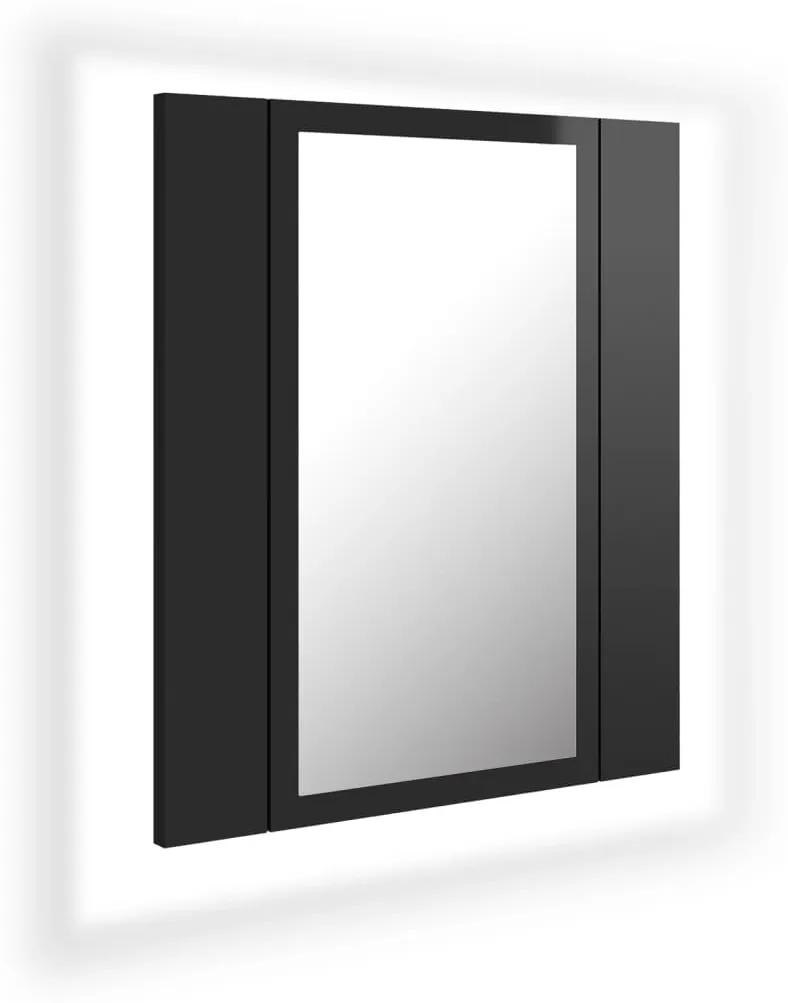 vidaXL Badkamerkast met spiegel en LED 40x12x45 cm hoogglans zwart