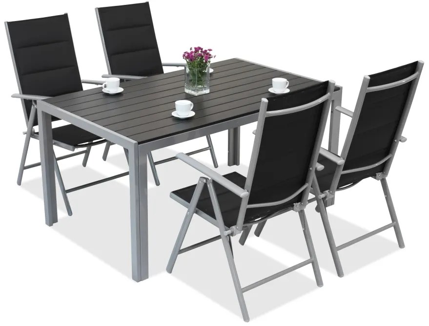 Aluminium tuinset polywood Verona voor 4 personen