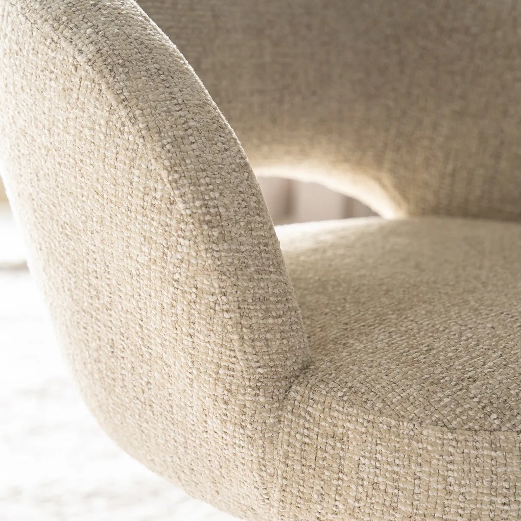 Eleonora Alissa Ronde Eetkamerstoel Taupe