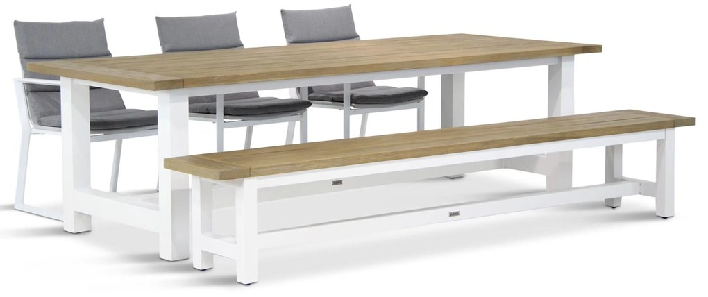 Tuinset 6 personen 260 cm Textileen Wit Lifestyle Garden Furniture Treviso/Los