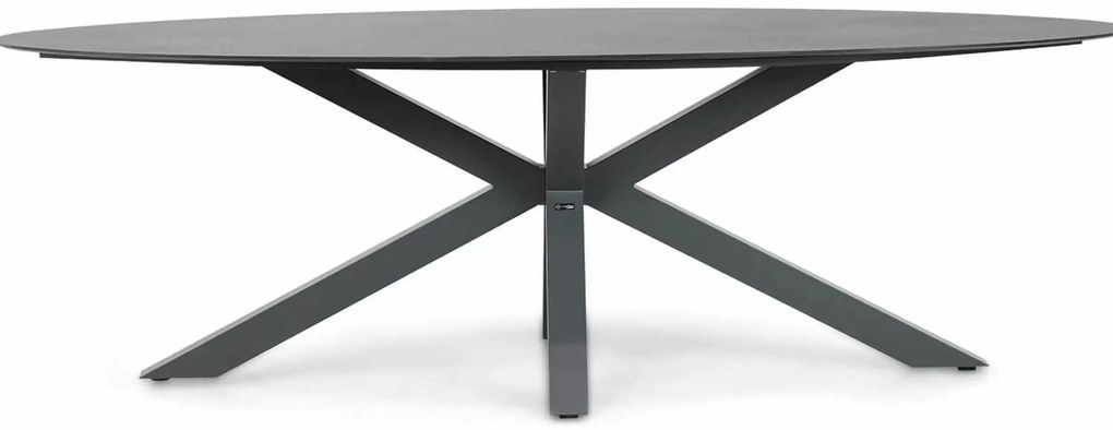 Tuinset 6 personen 240 cm Aluminium/wicker Grijs Coco Azzano/Ellisse