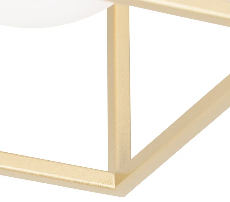 Design plafondlamp goud met wit glas - Aniek Design G9 vierkant Binnenverlichting Lamp