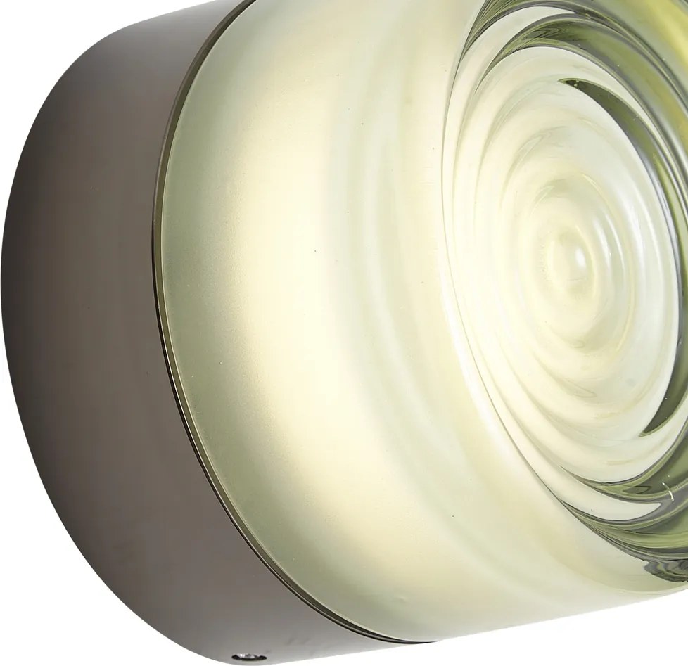 Design wandlamp zwart met licht groen glas IP44 - Michele