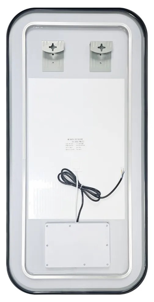 Saniclear Denver Black 2.0 spiegel met verwarming, direct en indirect licht mat zwart 50x100cm