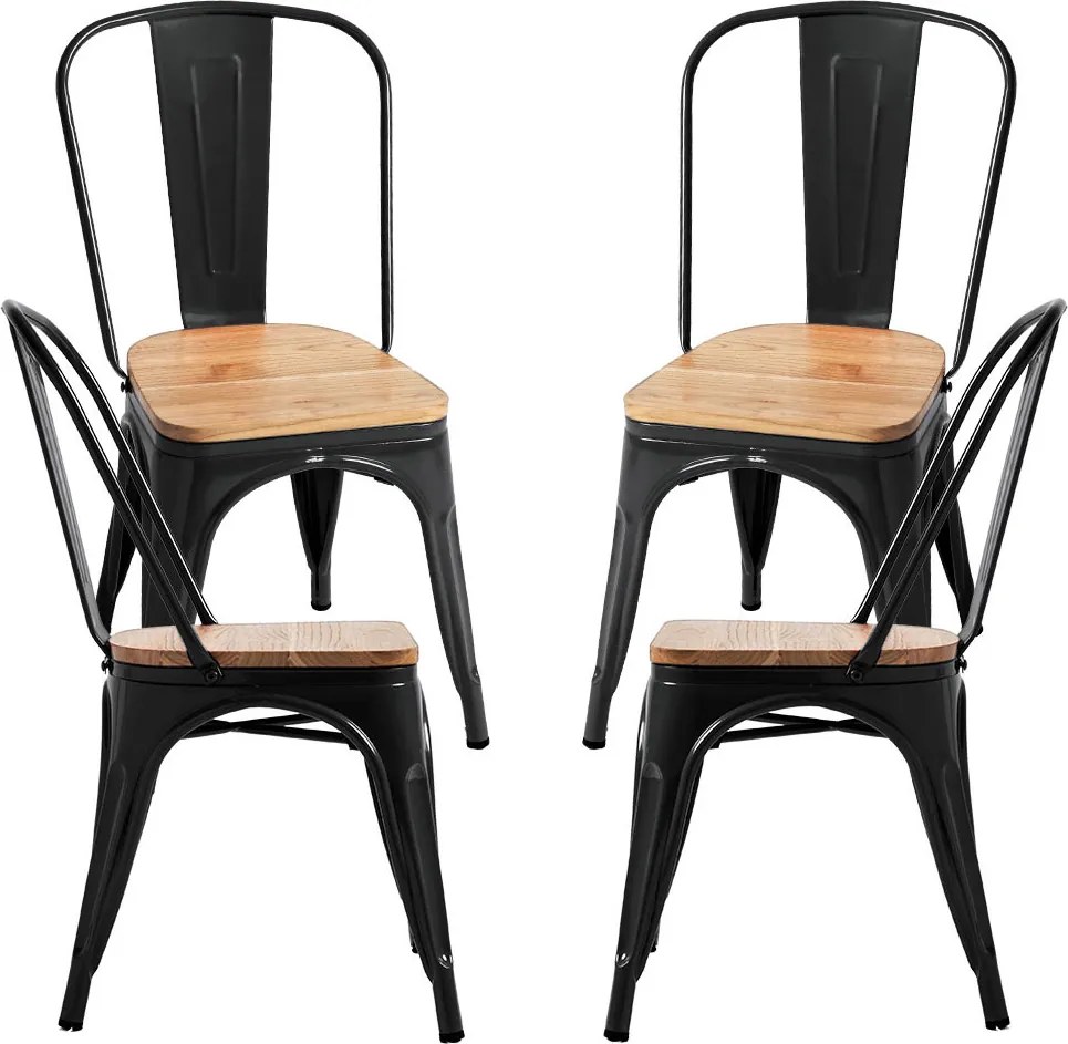 Set 4 Torix Natuurlijk Houten Stoelen