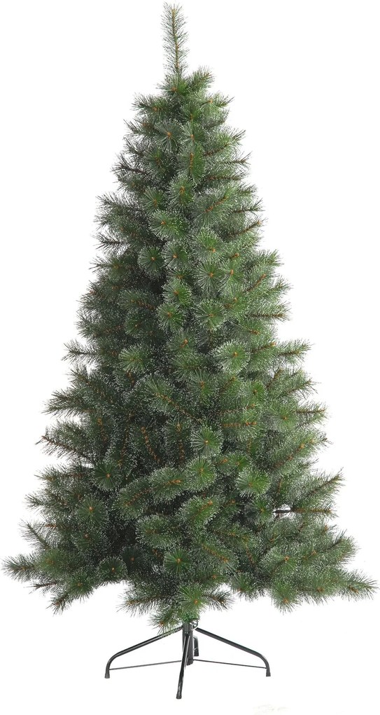 Famiflora Frosted Alpine kunstkerstboom - 225 cm - groen - frosted - Diameter 121 cm - 952 tips - metalen voet