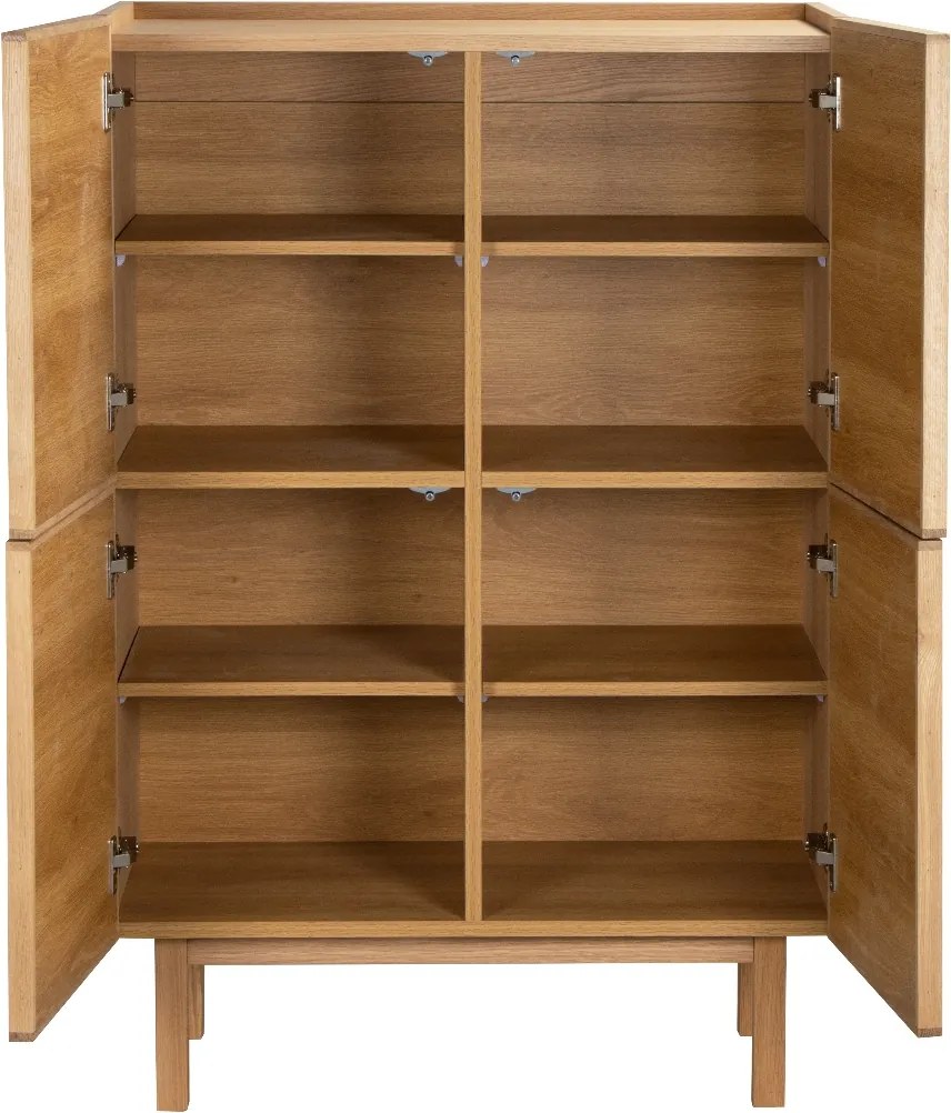Eiken Wandkast Met Stoffen Deuren - 80x40x120cm.