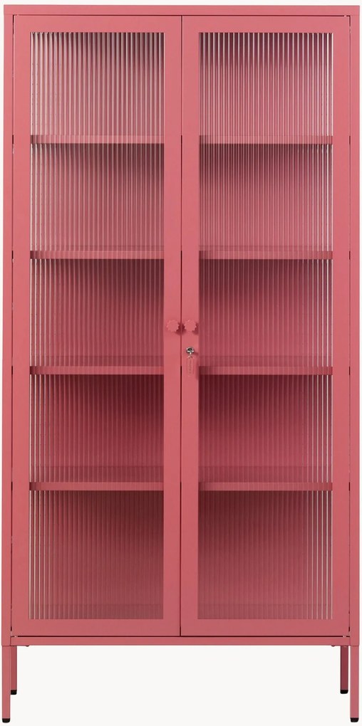 Metalen vitrinekast The Collector met gefacetteerd glas