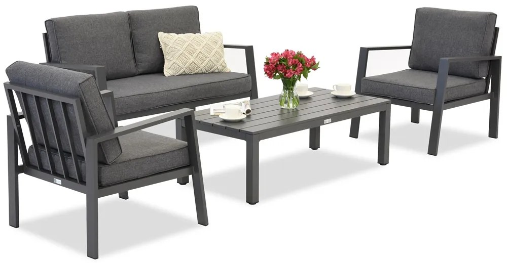 Zakintos Coffee 4 antraciet aluminium set Garden Point
