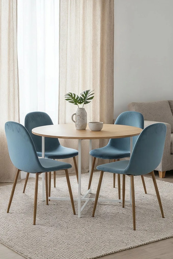 Set 4 Teok Fluwelen Stoelen