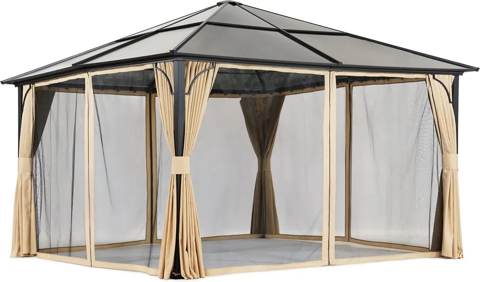 Moderne tuinprieel Santiago Premium 4x4m Tuinpunt beige