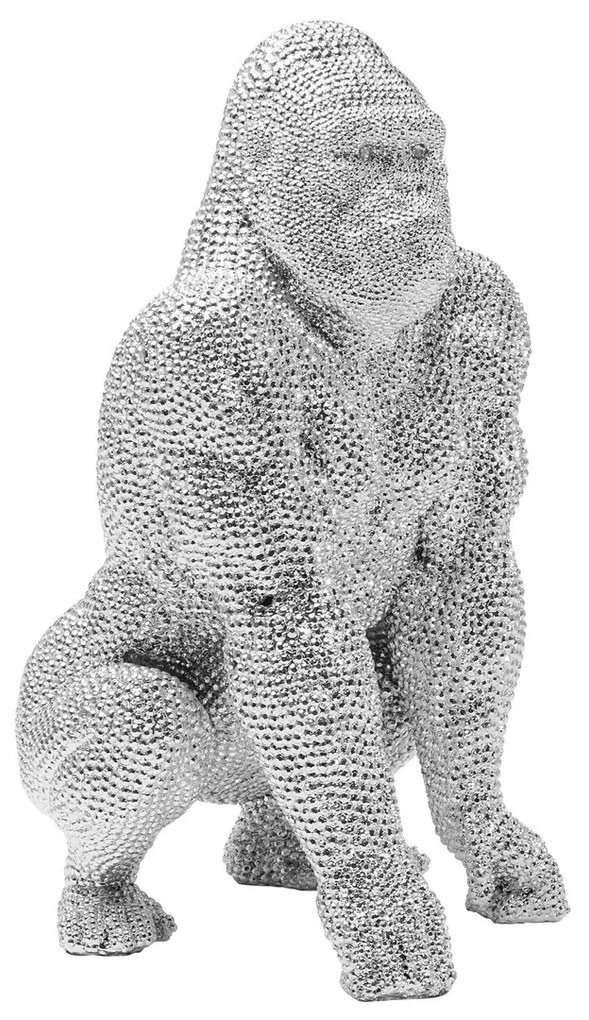 Kare Design Shiny Gorilla Silver Deco Gorilla Beeld 46 Cm
