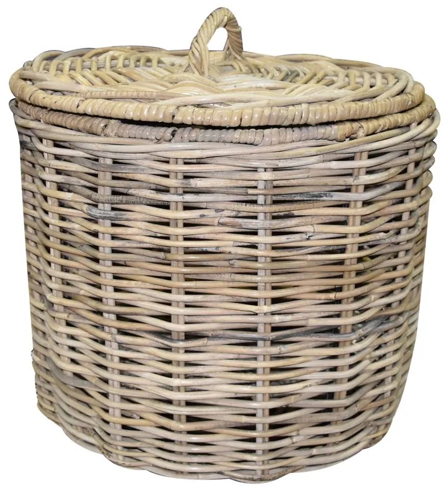 Rotty rotan mand met deksel 50x50 cm rond