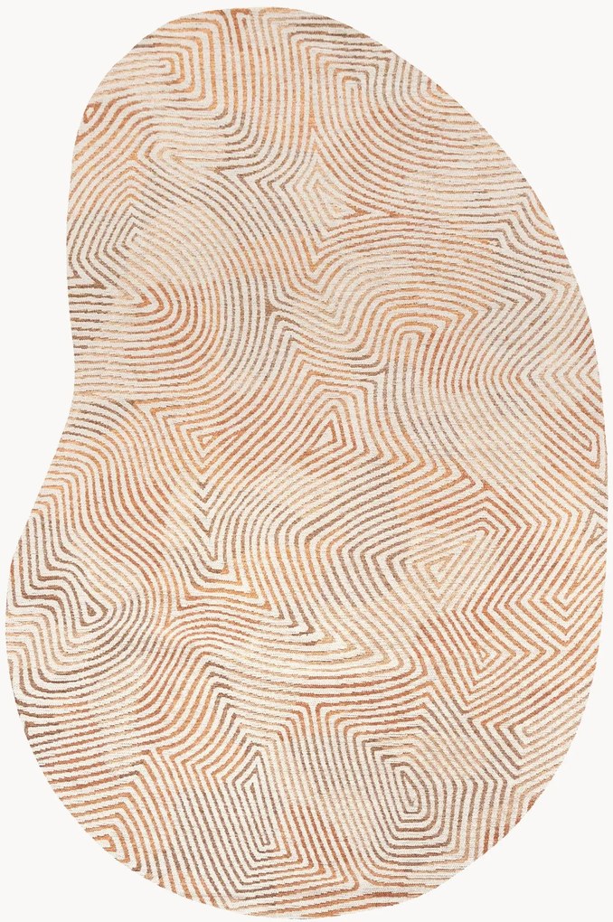 Wasbaar jacquard in- & outdoor vloerkleed Coral in organische vorm