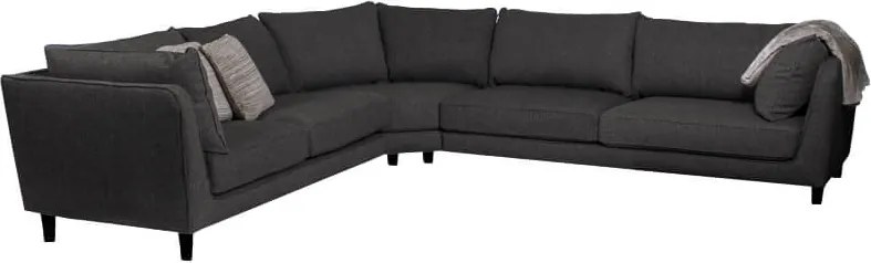 Hoekbank - Samba - links - stof Monet zwart/grijs 95