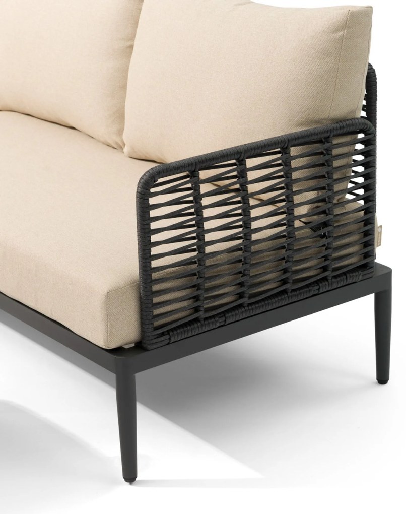 Hoek loungeset 5 personen Aluminium/wicker Grijs Coco Ibiza