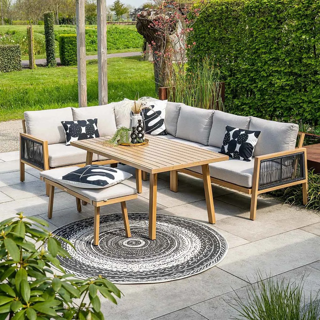 Garden Impressions San Capri lounge dining set 5-delig - light teak aluminium