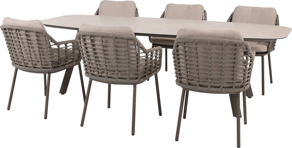 Manolo Puglia dining tuinset 240x103xH75 cm 7 delig keramiek terre Taste 4SO