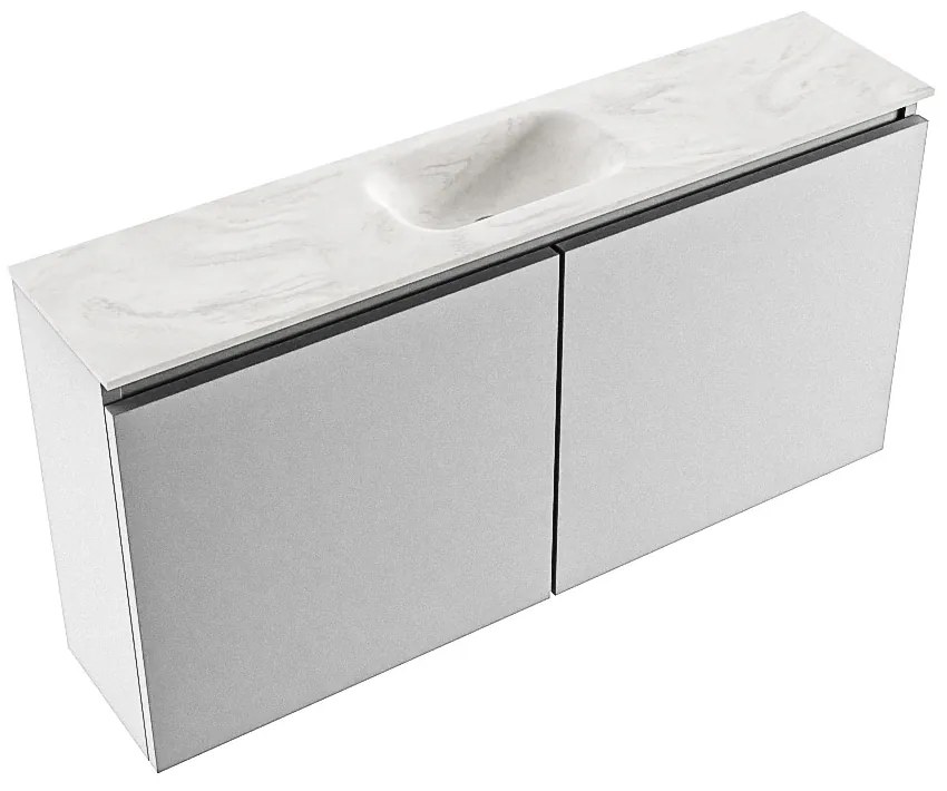 Mondiaz Ture DLux toiletmeubel 100cm plata met wastafel ostra midden met kraangat