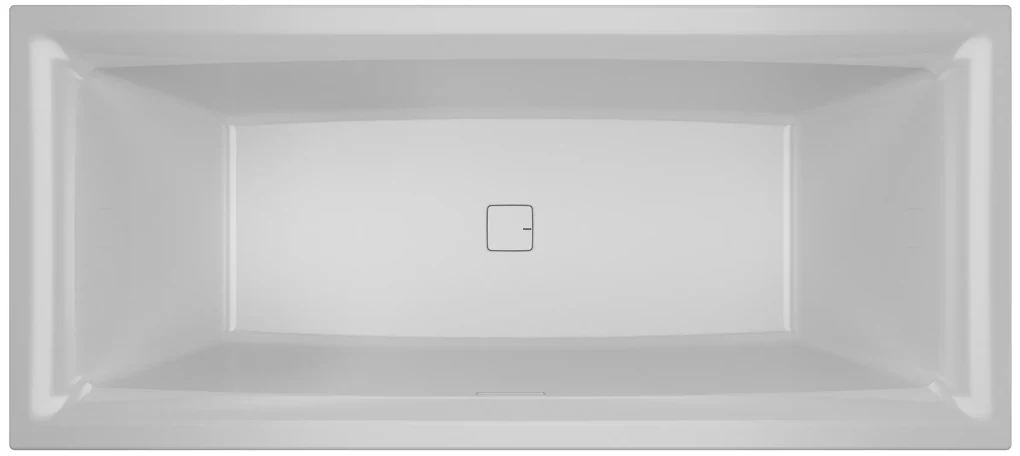 Riho Still Square half vrijstaand bad 170x75cm midden wit glans met Fall overloop