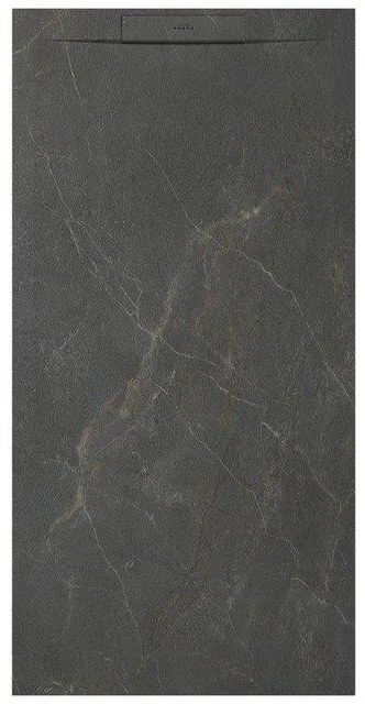 Zenon Essenza West Douchebak - 100x90cm - antislip - antibacterieel - mineraalmarmer - rechthoek - Mountain SW1182625 / SW1212353